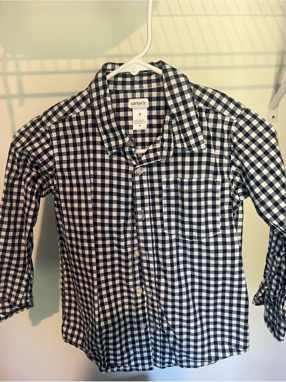 Carter's Black & White Gingham Button-Down Shirt